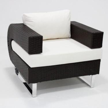 Imagem de Poltrona em Fibra Sintética e Alumínio Área Externa Jardim Varanda - N