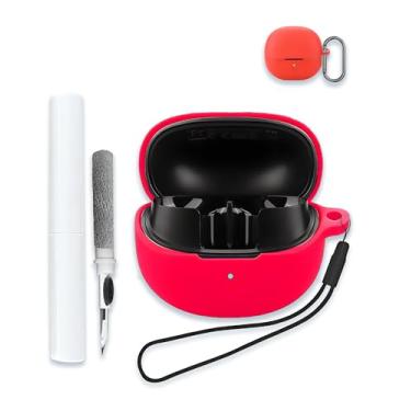 Imagem de Capa para QCY MeloBuds Pro/HT08A Aadptive Hybrid Active Noise Cancelling Earbuds Earbuds Pro/HT08A, capa dura de silicone macio, portátil, resistente a arranhões, com kit de limpeza, mosquetão e