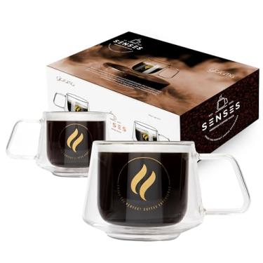 Imagem de GLORAMA Canecas de café de vidro de parede dupla – 300 ml de elegância clara para expresso, cappuccino, chá – isoladas, chiques e inesquecíveis – Experimente o café com todos os seus "sentidos"
