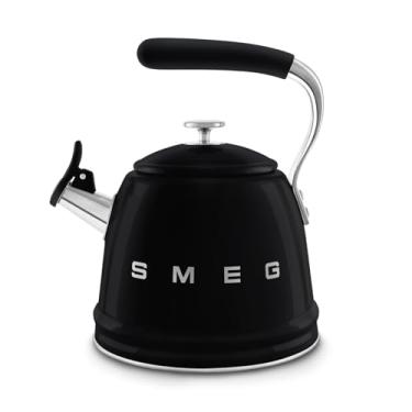 Imagem de SMEG Chaleira de assobio retrô para fogão – 2,4Q (preto)