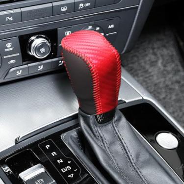 Imagem de Capa de alavanca de mudança de marchas de carro, protetor de manípulo de câmbio de fibra de carbono, capa antiderrapante com agulha e linha, decoração de interiores de carro para Inspire Crider