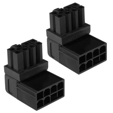 Imagem de eMagTech 2 peças, adaptador de alimentação 8 pinos, GPU VGA de 90 graus, conector PCIe para computadores de mesa, placa gráfica, adaptador de cotovelo de ângulo reto, preto (inclinado para baixo)