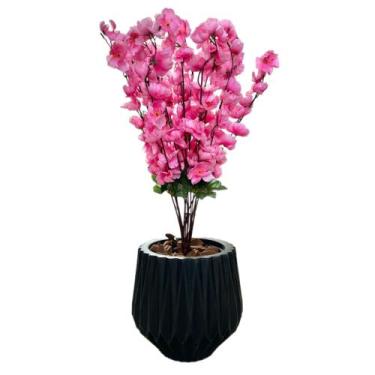 Imagem de Flor Cerejeira Pessegueiro Artificial + Vaso Polietileno  - Flor Imp