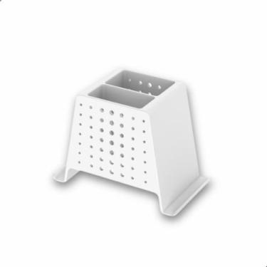 Imagem de Organizador Mesa Escritório 3 em 1 Porta Caneta Clips Branco - Maxcril