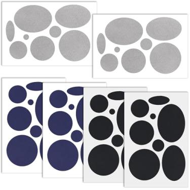 Imagem de Mxxipp 48 peças de remendos de reparo de jaqueta, remendo acolchoado impermeável autoadesivo, fita de reparo de tecido de nylon oval redonda para tenda, sacos de dormir, calças de esqui, fixação de