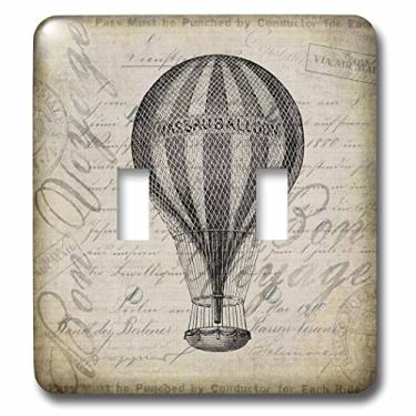 Imagem de 3dRose Lsp_268354_2 Balão de ar quente vintage em marrom cinza estilo grunge interruptor, misto