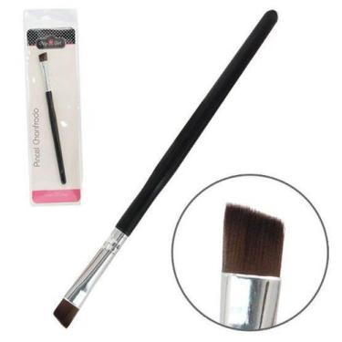 Imagem de Pincel Para Make / Maquiagem Com Cabo Preto / Prata 13cm - Oem