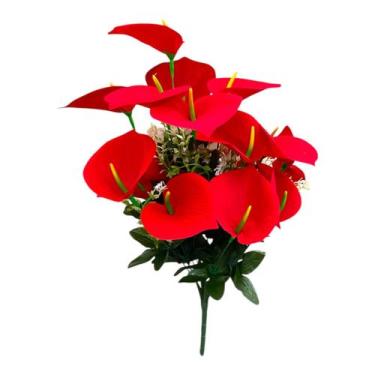 Imagem de Buquê de  Antúrio Com 18 Flores Artificial Permanente Muito Realista  