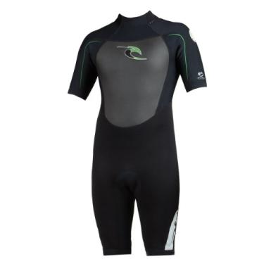 Imagem de Rip Curl Terno de primavera de manga curta para meninos Dawn Patrol (preto/prata/verde, 10)