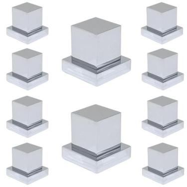Imagem de Kit 10 Acabamento Metal Quadrado Registro Base Deca Cromado - Montelar