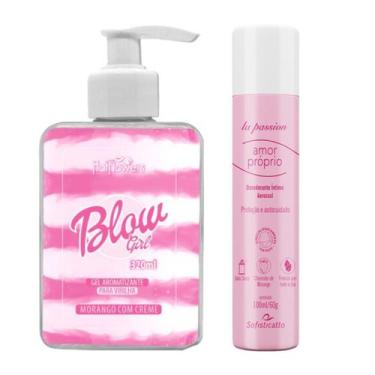 Imagem de Desodorante Intimo Feminino Rosa Morango e Blow Girl Gel Kit - Hot Flo
