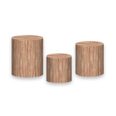 Imagem de Trio De Capa Cilindro - Efeito Madeira Realista Lisa 016 - Via Cores