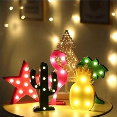 Imagem de 6 Luminária Led Abajur Unicórnio Nuvem Estrela Luz Decoração - Não Inf