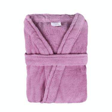 Imagem de Roupão Chronos Plush Microfibra Kimono Tamanho P - Framboesa - Bia Enx