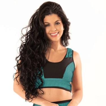 Imagem de Top 3D Feminino Fitness Tarelles - T0566, Preto, Azul 3d, M