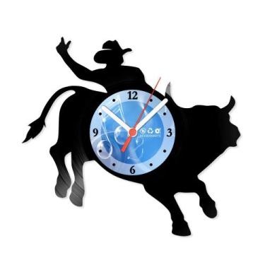 Imagem de Relógio De Parede Disco Vinil Animais - Touro de Rodeio - VAN-074 - Mo