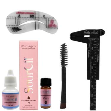 Imagem de Henna Sourcil Sobrancelha Vegana + Paquimetro + Pincel Duplo + 6 Model