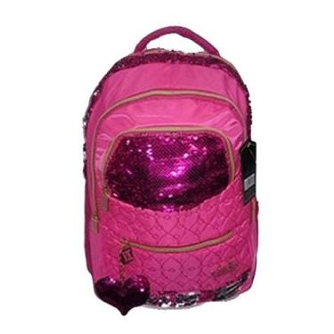 Imagem de Mochila Escolar Feminina Lantejoula Chaveiro Coração 3982 - vkg by ell