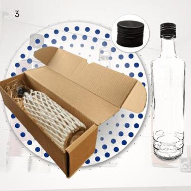 Imagem de Garrafa de vidro 700ml c/ tampa de alumínio - FOCO INDUSTRIAL, Preta