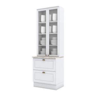 Imagem de Cristaleira 02 Portas 80 Cm Amy Branco Hp Casa 812 Branco Hp