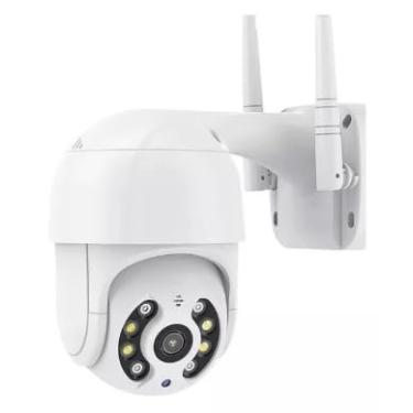 Imagem de Câmera de Segurança Externa HD com Conexão Wi-Fi, Visão Noturna Infravermelha, IP66 Resistente à Água e Poeira, Áudio Bidirecional