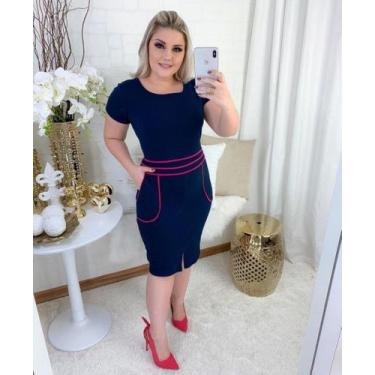 Imagem de Vestido Midi Plus Size Bolso Moda Evangélica Feminina - Miss Flower, M