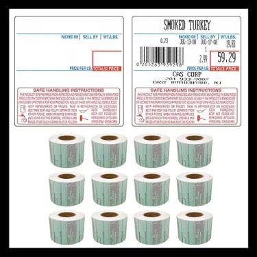 Imagem de CAS Labels LST-8040 Thermal 12 Rolls - 6.000 Etiquetas Impressora Escala de Impressão Compatível com CAS LP-1000 CL-5000 CL-5500 CL-7200, Easy Weigh LS-100, VisionTech DLP-300 (12 Rolos, 8040)