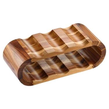 Imagem de ＫＬＫＣＭＳ Suporte de madeira para vinho, adega, armazenamento, exibição de champanhe, suporte para festa, armário de mesa, inserções, presentes de vinho para, 37.49x15.87x12.06cm