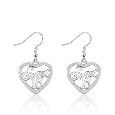 Imagem de FUSTMW Colar Sweet 16 Gifts Presentes de aniversário de 16 anos para meninas Sweet 16 Jewelry Presentes de aniversário para meninas de 16 anos, Small, Aço inoxidável, nagem