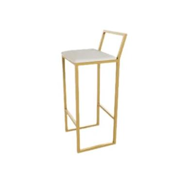 Imagem de Banqueta Alta Balcão Bistrô Dourada Confort Industrial Premium Estofado (LACA BRANCA)