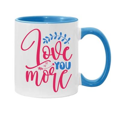 Imagem de SpreadPassion Caneca de café Love You More, presente para namorado e namorada, ideia de presente de dia dos namorados, presente para marido e esposa, ideia de presente de aniversário do dia dos