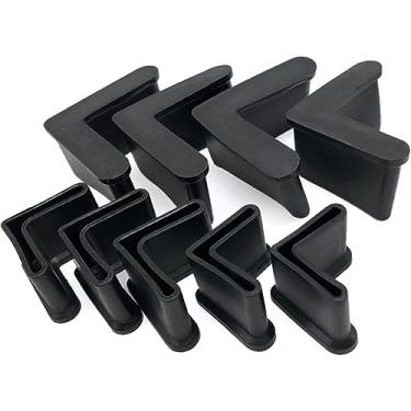 Imagem de Wvapzwr 16 Peças 2" X 2" (50 Mm X 50 Mm) Tampas de Ferro Angular de Borracha Em Forma de L, Almofadas de Pé de Ferro Angular para Móveis, Capas de Perna de Borracha para Móveis, Preto