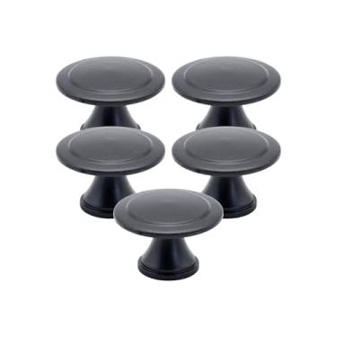 Imagem de Puxador Colonial Ponto Furo Único Gaveta Armário Retrô Conjunto de 5 (Preto Fosco)