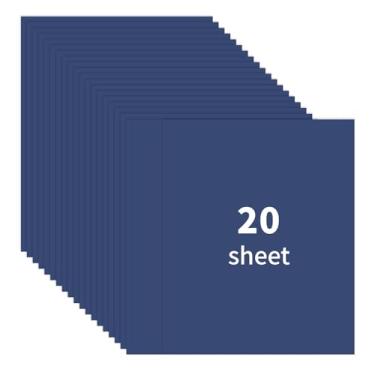 Imagem de Papel cartolina azul de 21 x 28 cm, papel grosso de 250 g/m2 g/m2 - 20 folhas de papel de construção azul premium, papel para impressora dupla face, para cartões de Natal, artesanato, convites,