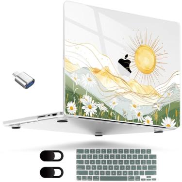 Imagem de MEEgoodo Capa para M4 MacBook Pro de 16 polegadas 2024 2023 2021, capa flexível e de cristal para modelos A3403/A3186/A2991/A2780/A2485 M3 M2 M1 Pro/Max, paisagem solar