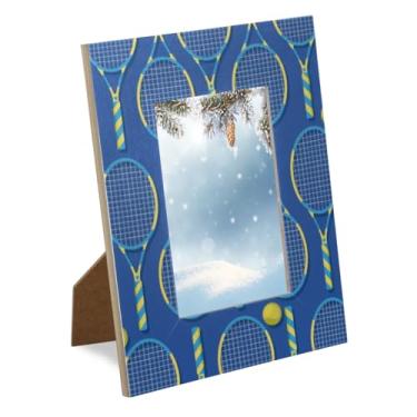 Imagem de Lakiniss Porta-retrato 10 x 15 cm para exibição de parede e mesa, moldura de madeira para fotos em família, casamentos, Natal, decoração de casa, moldura esportiva, criativa, tênis