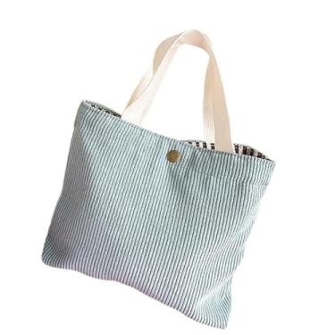 Imagem de Colaxi Bolsa de ombro de veludo cotelê minimalista e elegante nas axilas para trabalho, viagens ao ar livre, Azul Claro