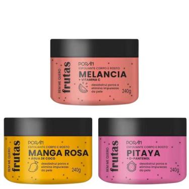 Imagem de Kit Esfoliante Porán Melância & Manga Rosa & Pitaya - poran