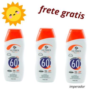 Imagem de Kit Com 3 Protetores Solar FPS 60 Nutriex Profissional Frasco 120ML