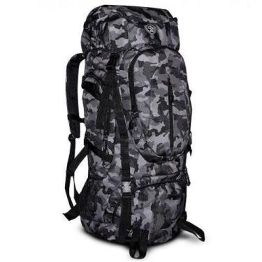 Imagem de Mochila de Camping 70 Litros Clio MC9170 Cinza Camuflada