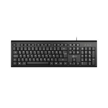 Imagem de Lecoo Teclado USB KB101 Preto Layout ABNT2 Anti-Respingo Plug and Play sistema da tecla membrana possui ajuste de altura cabo de 150 cm revestido de PVC compativel com Windows 7/8/10