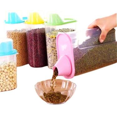 Imagem de Potes Porta Ração Liquido Sabão em Pó 1,7L Com Medidor 2 Peças - PLAST