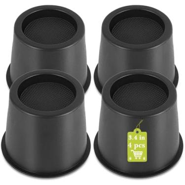 Imagem de Yookwutar Pacote com 4 peças de elevação para móveis de 10 cm, elevadores de cama resistentes para mesa mesa sofá cadeira sofá armário moldura de cama dormitório, elevadores de perna de mesa redonda