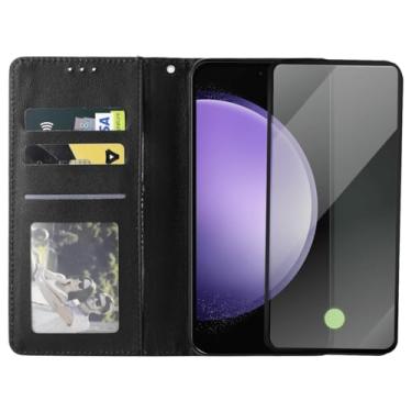 Imagem de Capa Capinha Carteira Flip e Película 3d Privacidade Anti Spy Compatível Samsung Galaxy S23 FE