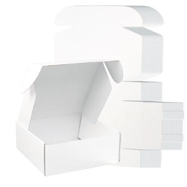 Imagem de FORBFAN Caixas De Remessa Brancas 8X8X3, Pacote Com 30 Unidades, Caixas De Correspondência Para Pequenas Empresas, Caixas De Papelão Para Embalagens De Remessa E Correspondência