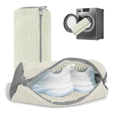 Imagem de Bolsa para máquina de lavar sapato: bolsa de sapatos de lavanderia para lavadora e secadora - 2 peças bolsa reutilizável de limpeza de sapatos para tênis, kit de limpeza sem manchas (2 peças)