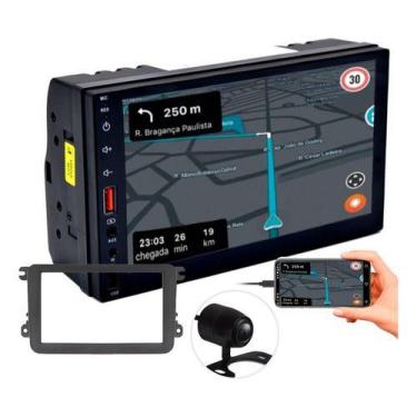 Imagem de Kit central multimidia mp5 7 pol câmera de ré moldura gol g7 amarok je