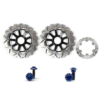 Imagem de Discos de freio dianteiros e traseiros flutuantes com parafusos de montagem para Honda XL1000V XLV VARADERO 1000 ABS 2004-2011, peças de acessórios de reposição para motocicletas