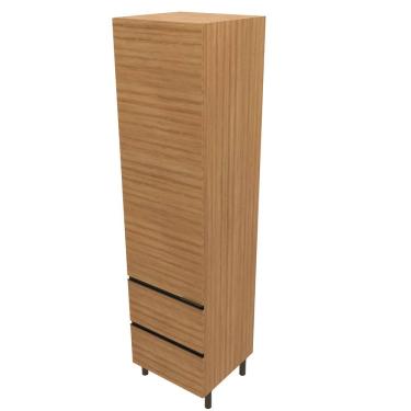 Imagem de Paneleiro Bartira Cristal com 1 Porta, 2 Gavetões e 4 Prateleiras – 60cm de largura