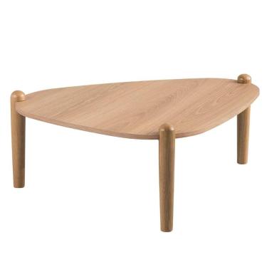 Imagem de Mesa de Centro Orgânica Artesano 85 cm (Largura) em MDP Hanover e Pés em Madeira Maciça